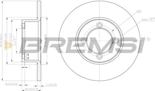 Bremsi CD6001S - Тормозной диск unicars.by