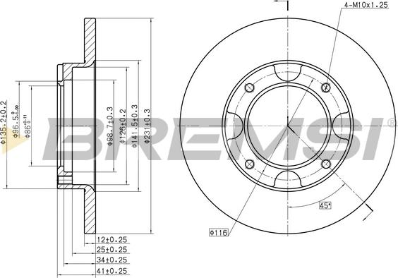 Bremsi CD6087S - Тормозной диск unicars.by