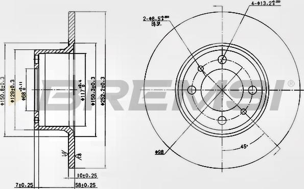 Bremsi CD6035S - Тормозной диск unicars.by