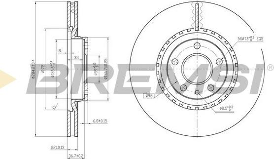 Bremsi CD6156V - Тормозной диск unicars.by