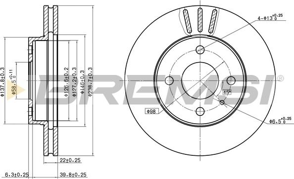 Bremsi CD6157V - Тормозной диск unicars.by