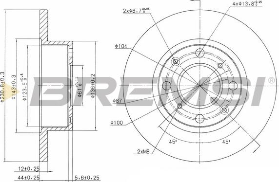 Bremsi CD6112S - Тормозной диск unicars.by