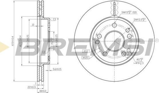 Bremsi CD6181V - Тормозной диск unicars.by