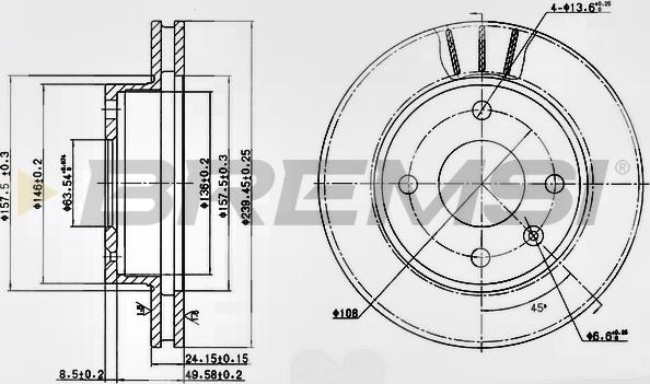 Bremsi CD6183V - Тормозной диск unicars.by