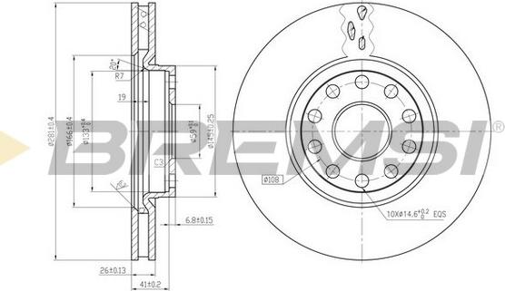 Bremsi CD6802V - Тормозной диск unicars.by