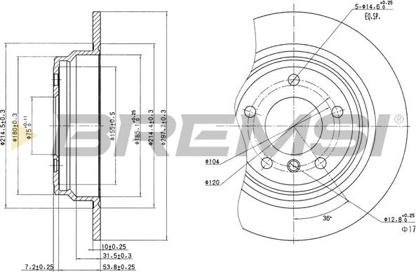 Bremsi CD6835S - Тормозной диск unicars.by