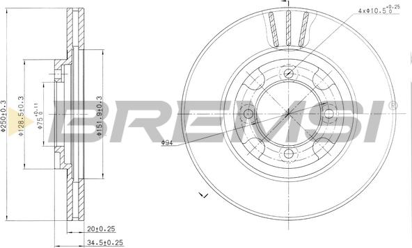 Bremsi CD6342V - Тормозной диск unicars.by