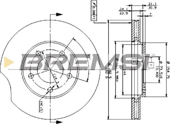 Bremsi CD6366V - Тормозной диск unicars.by