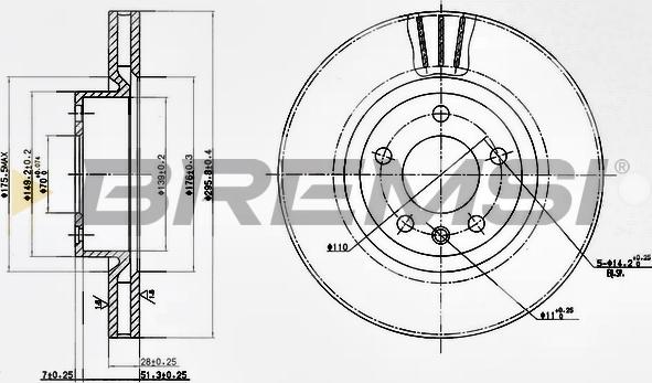 Bremsi CD6330V - Тормозной диск unicars.by