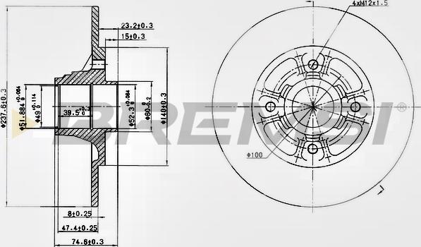 Bremsi CD6333S - Тормозной диск unicars.by