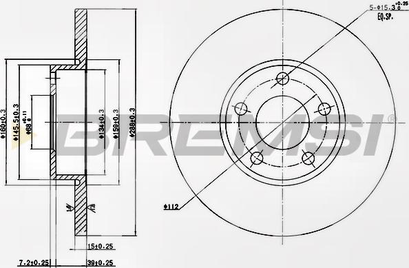 Bremsi CD6324S - Тормозной диск unicars.by