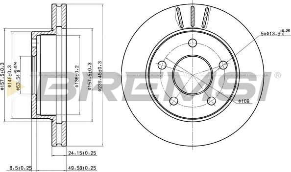 Bremsi CD6370V - Тормозной диск unicars.by