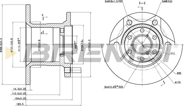 Bremsi CD6254S - Тормозной диск unicars.by