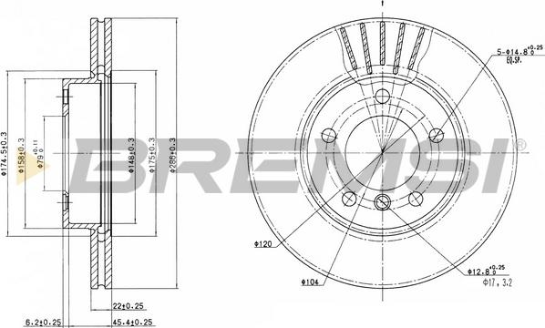 Bremsi CD6258V - Тормозной диск unicars.by