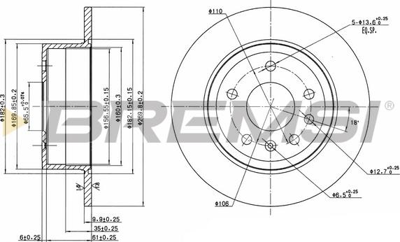 Bremsi CD6239S - Тормозной диск unicars.by