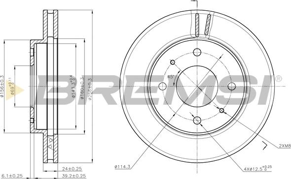 Bremsi CD6741V - Тормозной диск unicars.by