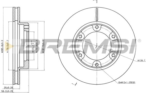 Bremsi CD6701V - Тормозной диск unicars.by