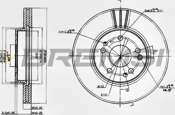 Bremsi CD6725V - Тормозной диск unicars.by