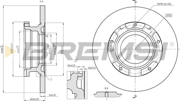 Bremsi CD8472S - Тормозной диск unicars.by