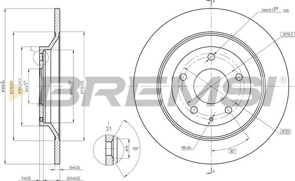 Bremsi CD8609S - Тормозной диск unicars.by