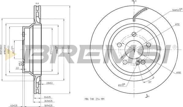 Bremsi CD8611V - Тормозной диск unicars.by