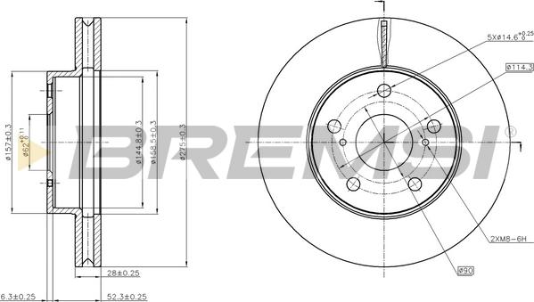 Bremsi CD8634V - Тормозной диск unicars.by