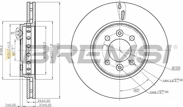 Bremsi CD8350V - Тормозной диск unicars.by