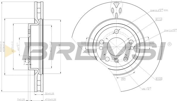 Bremsi CD8203V - Тормозной диск unicars.by