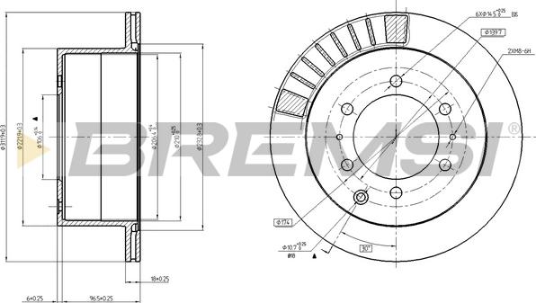 Bremsi CD8215V - Тормозной диск unicars.by