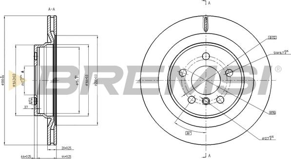 Bremsi CD8763V - Тормозной диск unicars.by