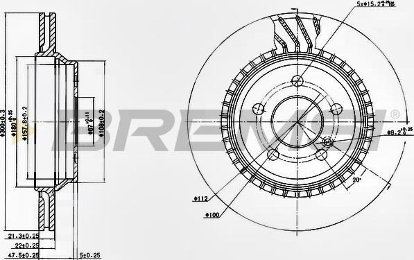 Bremsi CD7457V - Тормозной диск unicars.by