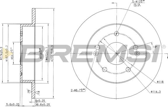 Bremsi CD7483S - Тормозной диск unicars.by