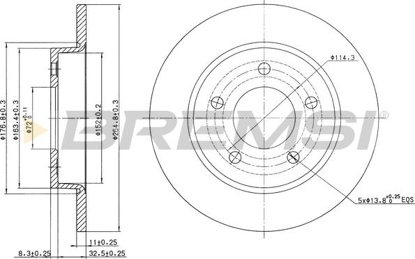 Bremsi CD7420S - Тормозной диск unicars.by