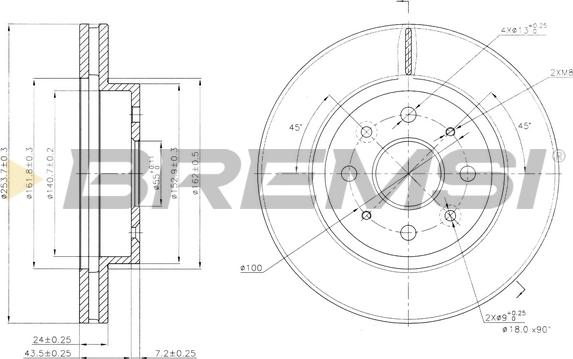 Bremsi CD7542V - Тормозной диск unicars.by