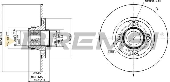 Bremsi CD7515S - Тормозной диск unicars.by