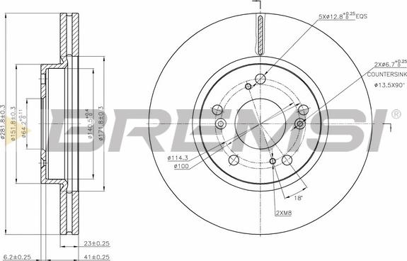 Bremsi CD7539V - Тормозной диск unicars.by