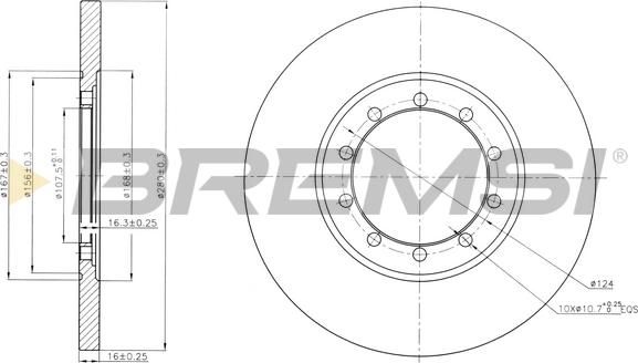 Bremsi CD7537S - Тормозной диск unicars.by