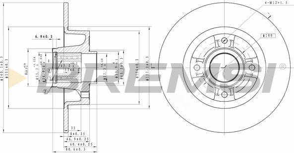 Bremsi CD7571S - Тормозной диск unicars.by