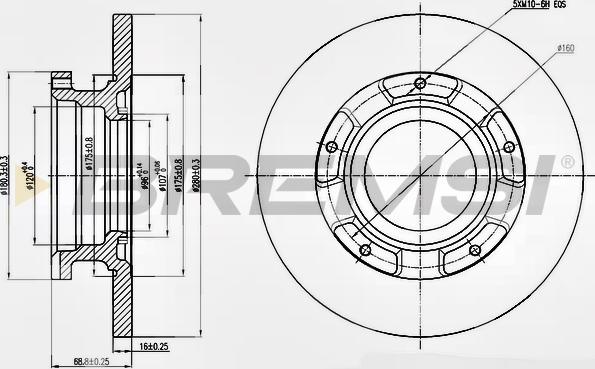 Bremsi CD7573S - Тормозной диск unicars.by