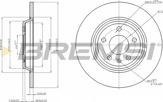 Bremsi CD7666S - Тормозной диск unicars.by