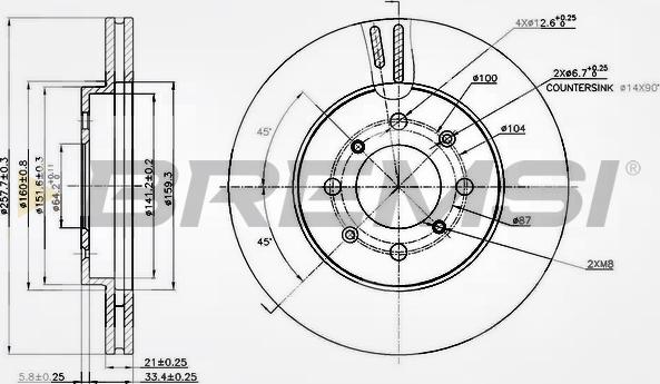 Bremsi CD7610V - Тормозной диск unicars.by