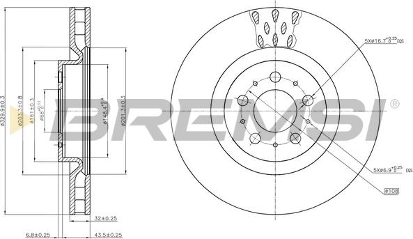 Bremsi CD7682V - Тормозной диск unicars.by