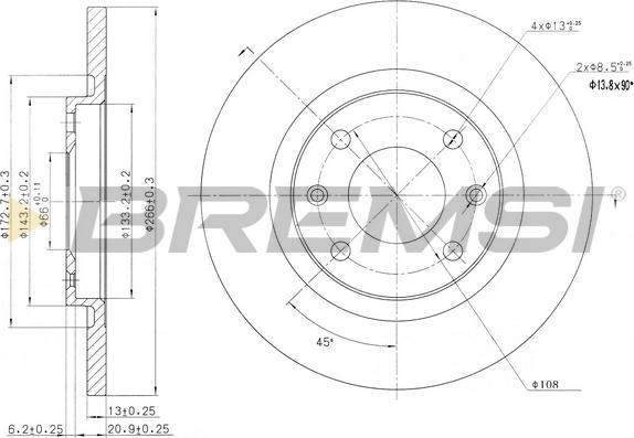 Bremsi CD7000S - Тормозной диск unicars.by