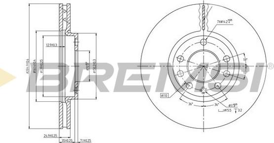 Bremsi CD7191V - Тормозной диск unicars.by