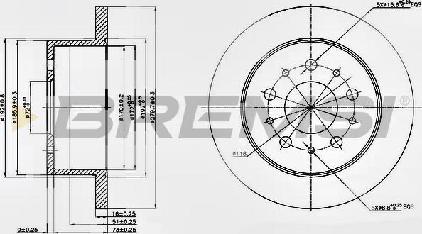 Bremsi CD7144S - Тормозной диск unicars.by