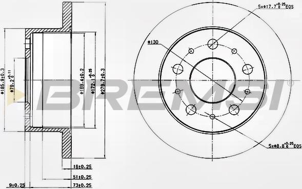 Bremsi CD7145S - Тормозной диск unicars.by