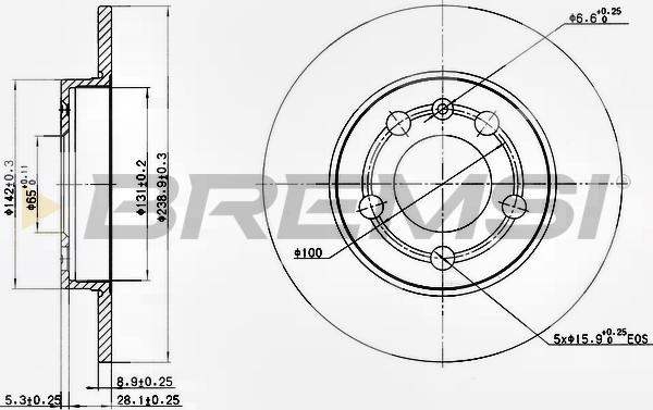 Bremsi CD7155S - Тормозной диск unicars.by