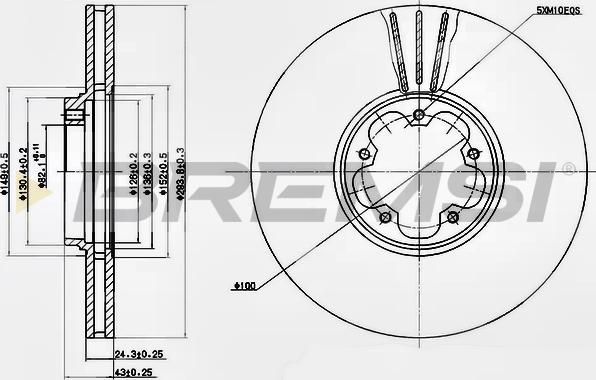 Bremsi CD7112V - Тормозной диск unicars.by