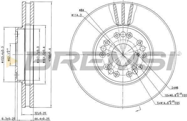 Bremsi CD7134V - Тормозной диск unicars.by