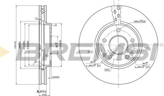 Bremsi CD7136V - Тормозной диск unicars.by